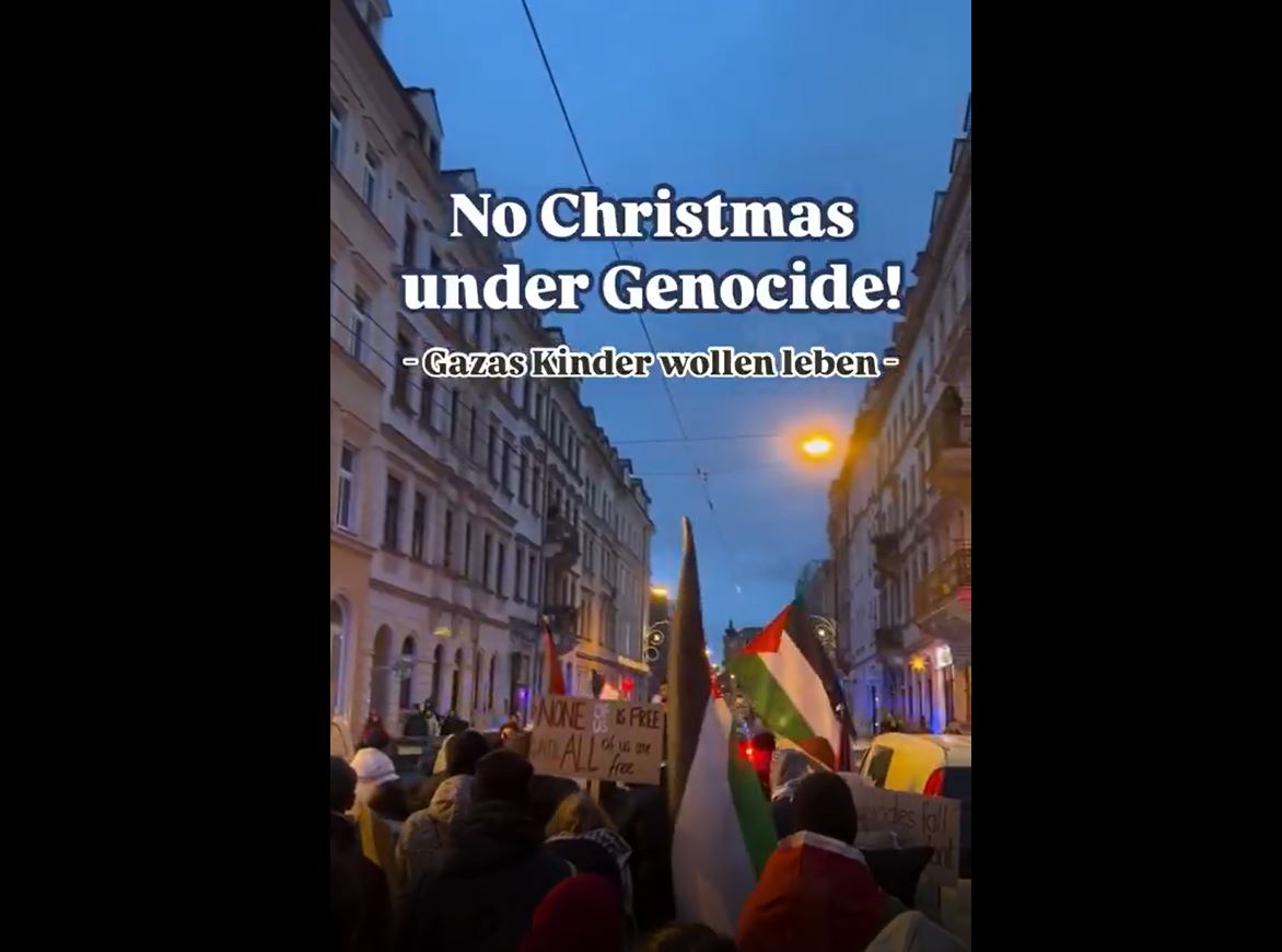 Video: Demonstration on eve of Christmas in Dresden, Germany, in solidarity with Palestine and Gaza