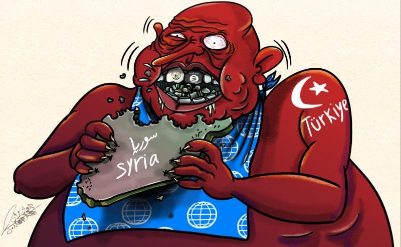 كاريكاتير / تركيا تلتهم المزيد من الأراضي السورية