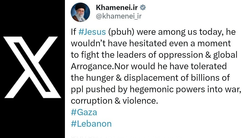 Imam Khamenei: se Gesù (as) fosse tra noi oggi, non avrebbe esitato nemmeno per un momento a combattere contro i leader dell'oppressione