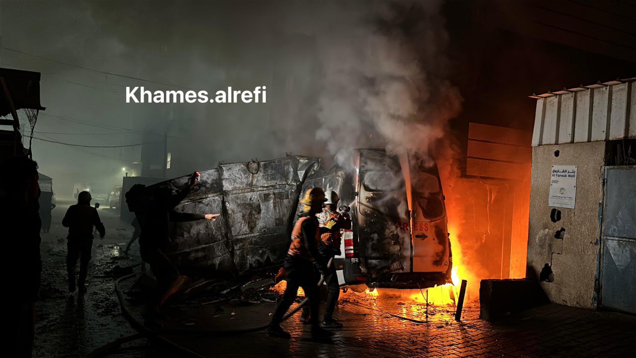 Videos / Photos: Five Palestinian journalists martyred in occupation bombing of near Al-Awda Hospital in Nuseirat