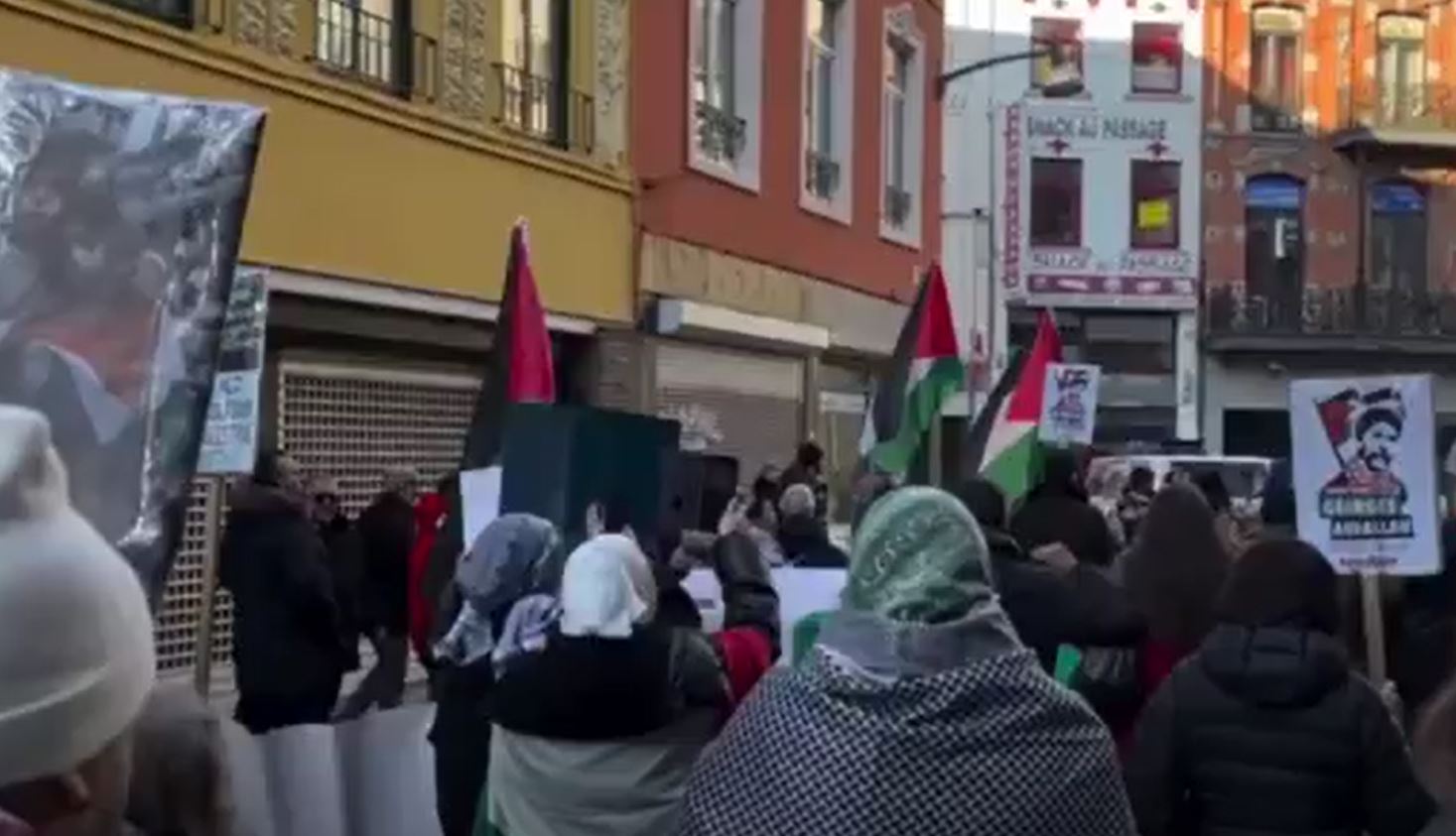 Video: Demonstration in Charleroi, Belgium, in solidarity with Palestine