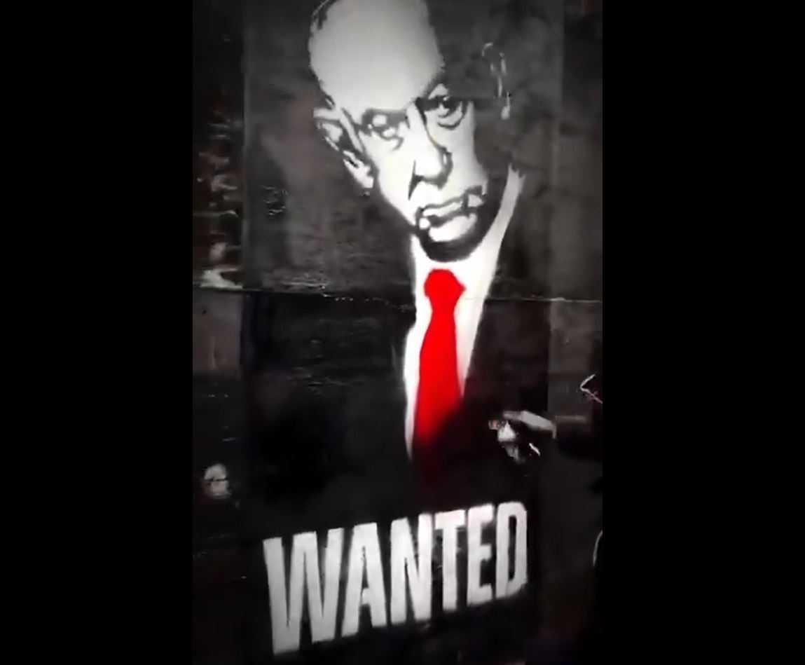 Video: A mural, demanding arrest of Israeli war criminal Netanyahu in Birmingham, UK
