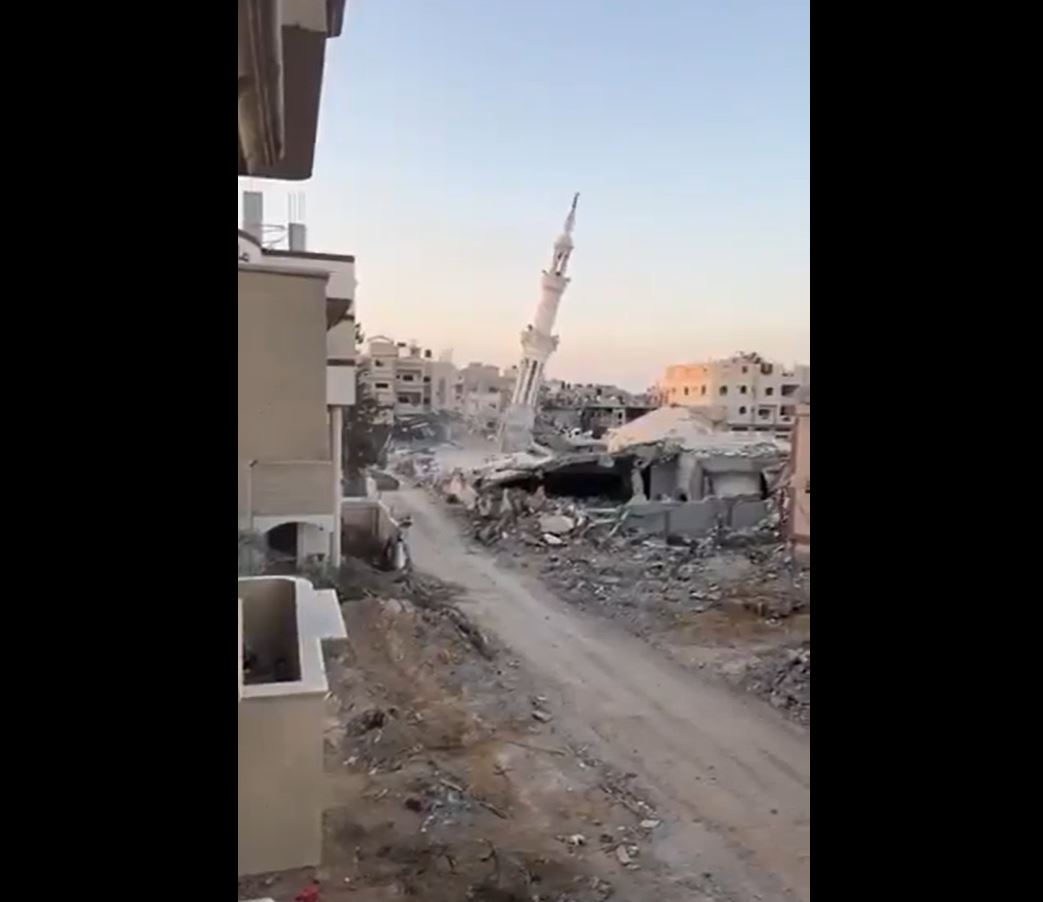 Video: Israeli occupation army destroyed Al-Istiqama Mosque in Al-Jenena neighborhood, east of Rafah, Gaza