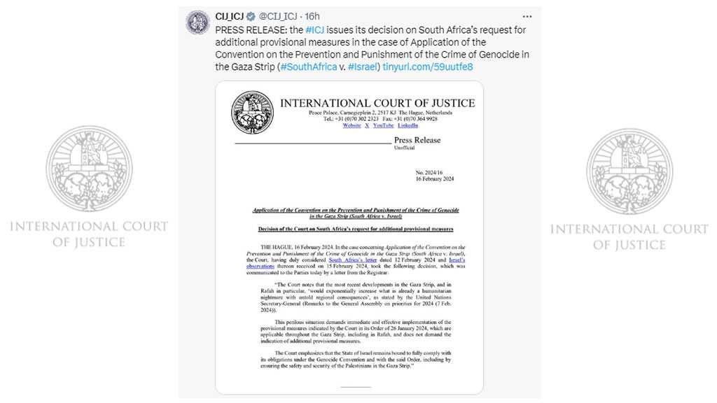  ICJ Nixes S Africa’s request for urgent measures to save Rafah amid Israeli war