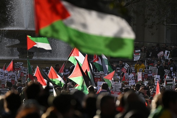 Pro-Palestinian rally held in Prague, Czech Republic 