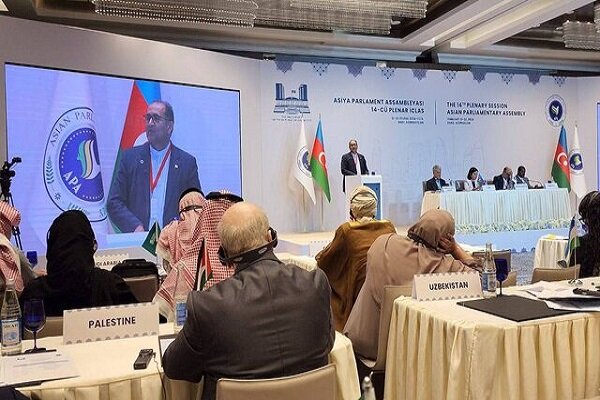 الوفد الإيراني في اجتماع الجمعية البرلمانية الآسيوية يؤكد على ضرورة وقف فوري للحرب في غزة