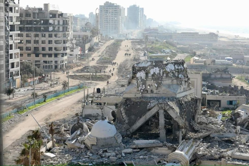 Zionist army destroyed waterfront area in Gaza City