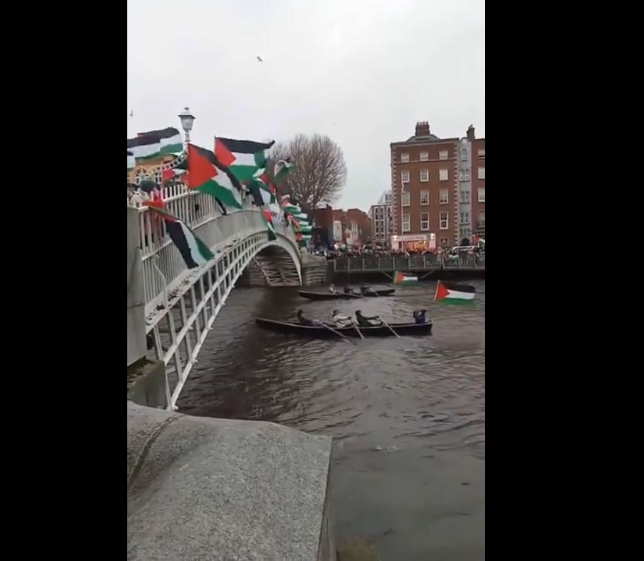 Video: Hundreds held a demonstration in Dublin, Ireland, expressing support for Gaza
