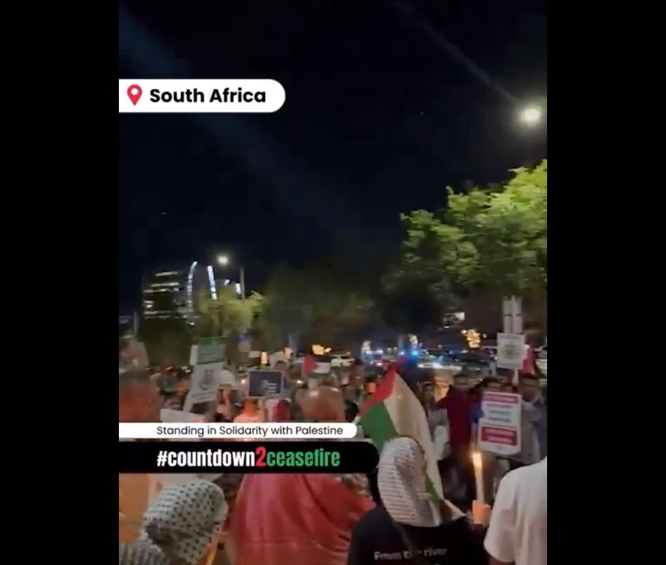 Video: Protest in Johannesburg demanding a ceasefire in Gaza