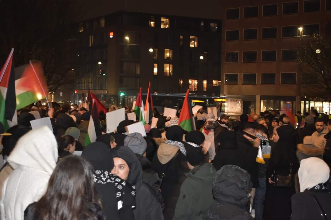 Video: Solidarity with Palestine in Aarhus on eve of New Year; "Stop aggression against Gaza"