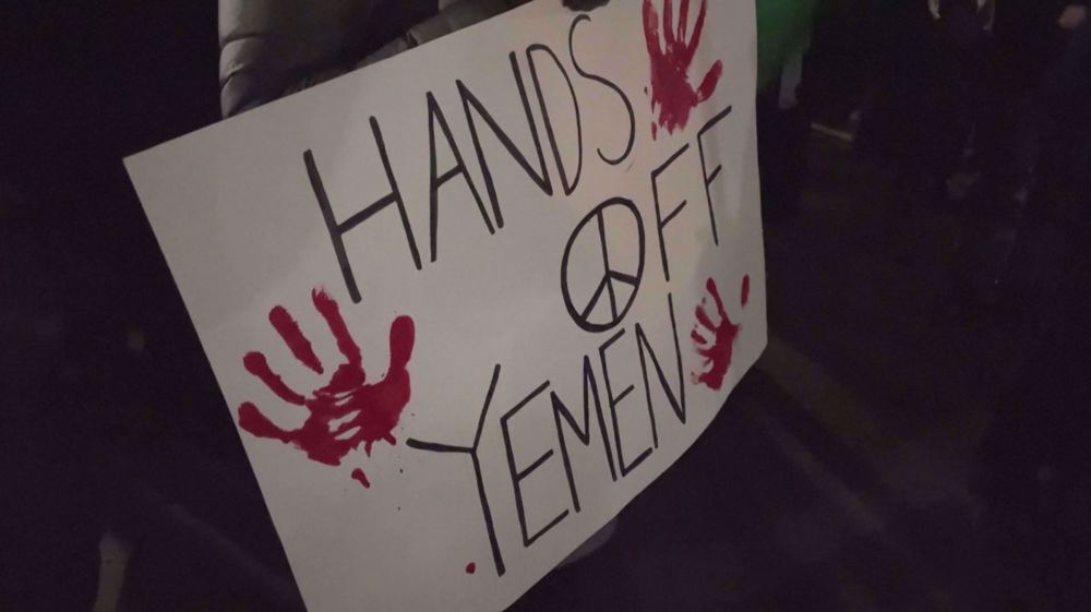 American anti-war activists in Seattle protest US-UK strikes on Yemen