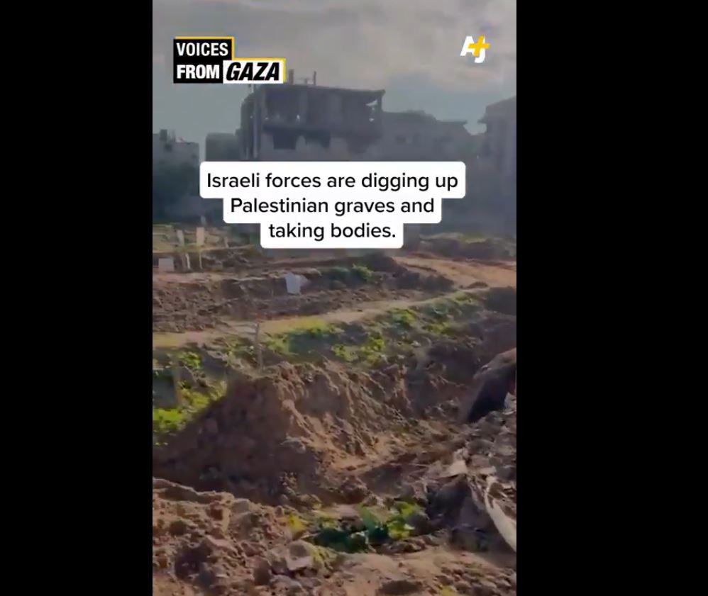 Video: Zionists destroyed hundreds of Palestinian graves in Gaza taken bodies to unknown locations