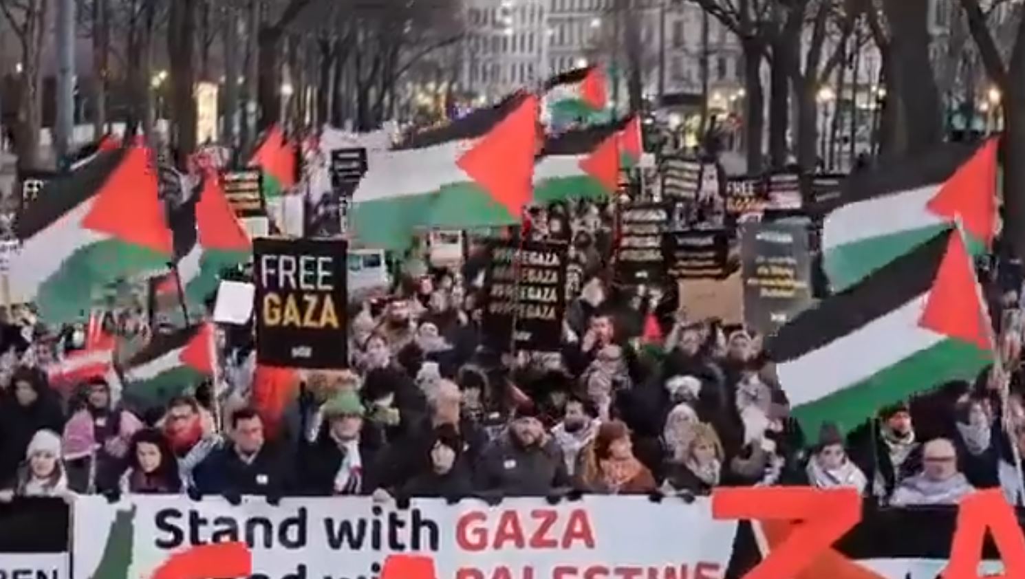 Video: Demonstration in Vienna in support of Gaza and demanding end to Israeli aggression 