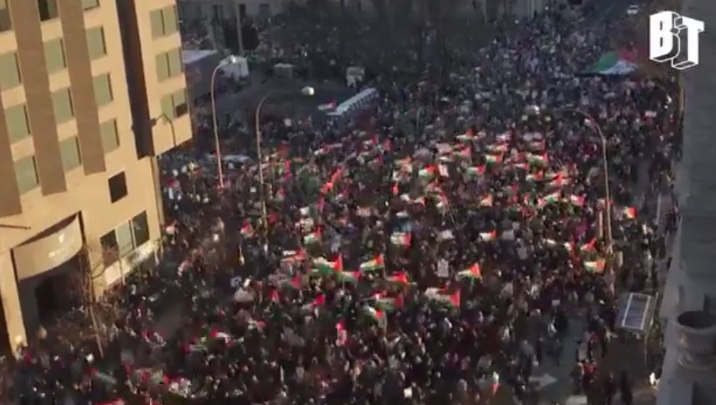Video: Massive march towards White House in protest against US involvement in Israeli genocide 