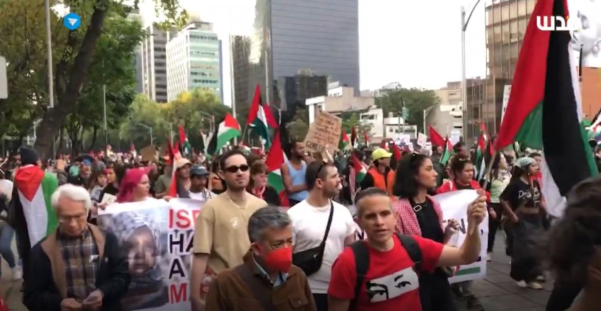Video: Demonstrations in Mexico, in support of Palestine, calling for end to Zionist war on Gaza