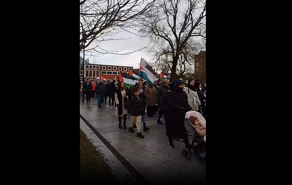 Danimarkanın Orhus şəhərində sionist rejimin Genosid cinayətlərinə etiraz olaraq Fələstinə dəstək yürüşü keçirilib - Video