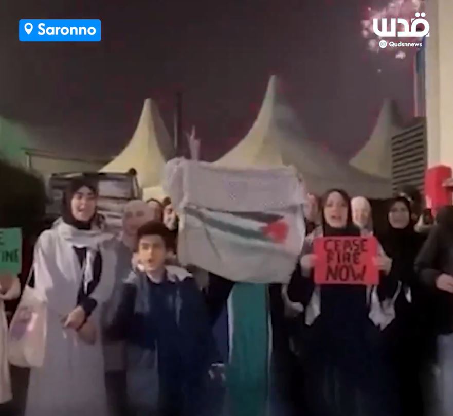 Video: "Countdown 4 Ceasefire" during New Years Eve in various cities in Italy
