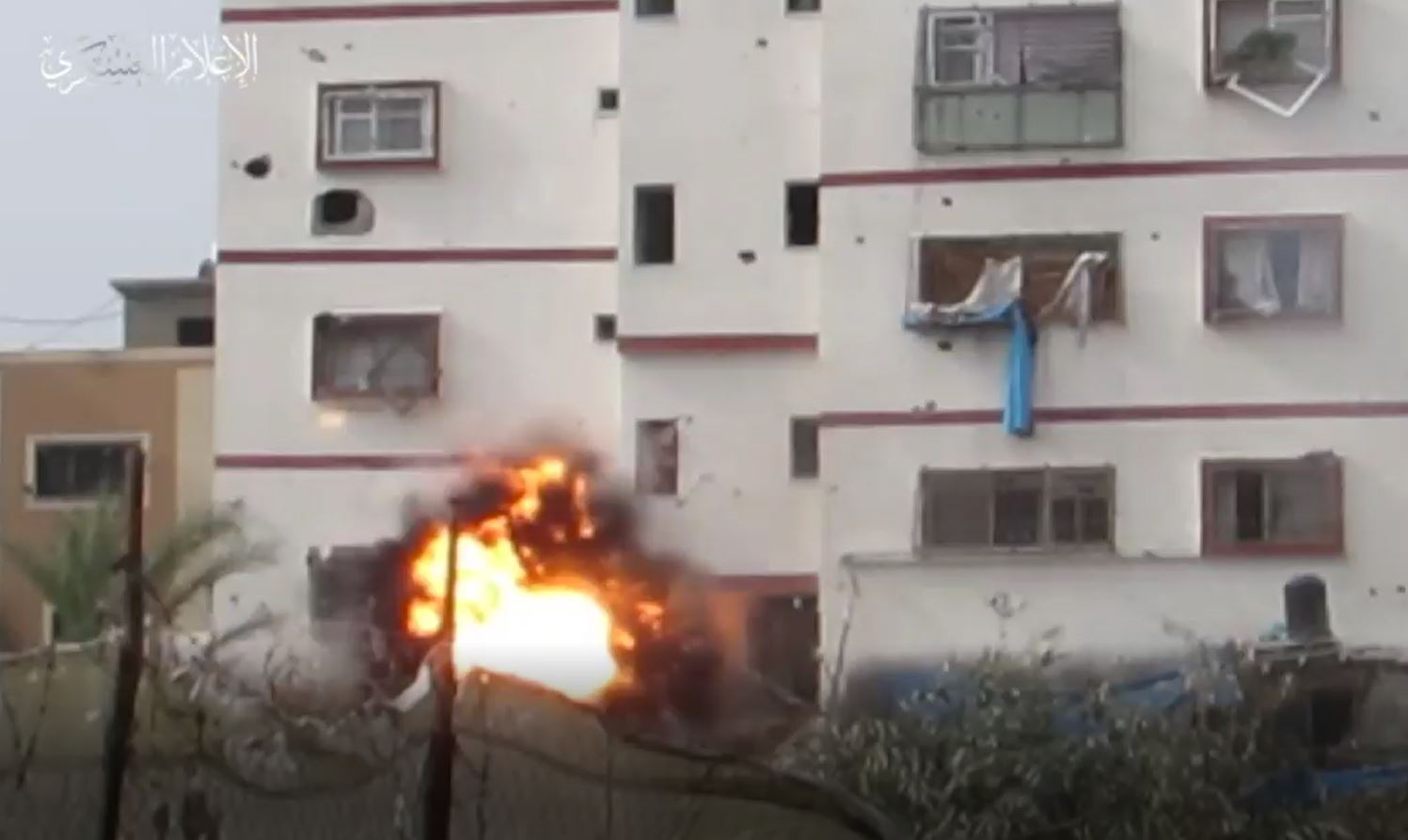 Scenes of targeting a Zionist force in a building in Jabaliya al-Balad in north of Gaza Strip