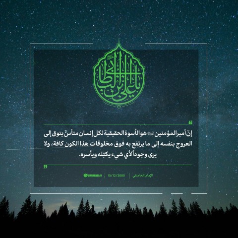 أمير المؤمنين (ع) هو الاُسوة الحقيقية لكل إنسان أمير المؤمنين (ع) هو الاُسوة الحقيقية لكل إنسان