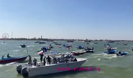 فیديو | الزوارق العراقية والإيرانية تقيم استعراضاً بحرياً بمناسبة ذكرى استشهاد قادة النصر