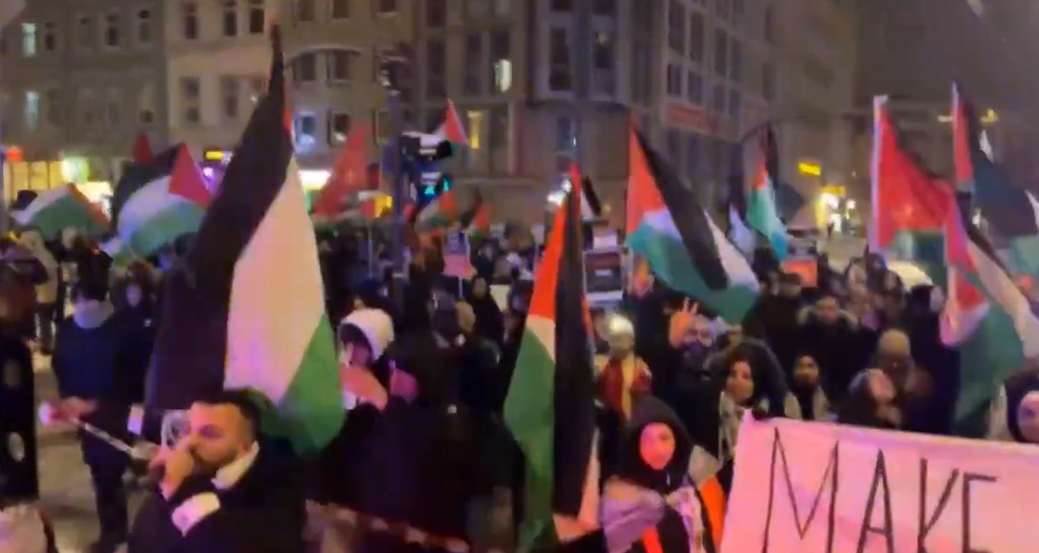 Video: Protest in Hamburg, Germany in solidarity with Palestine, demanding end to Zionist war on Gaza