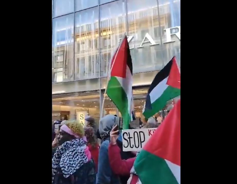 Video: Protest in front of Zara store in Groningen, Netherlands denouncing its support for Israeli regime 