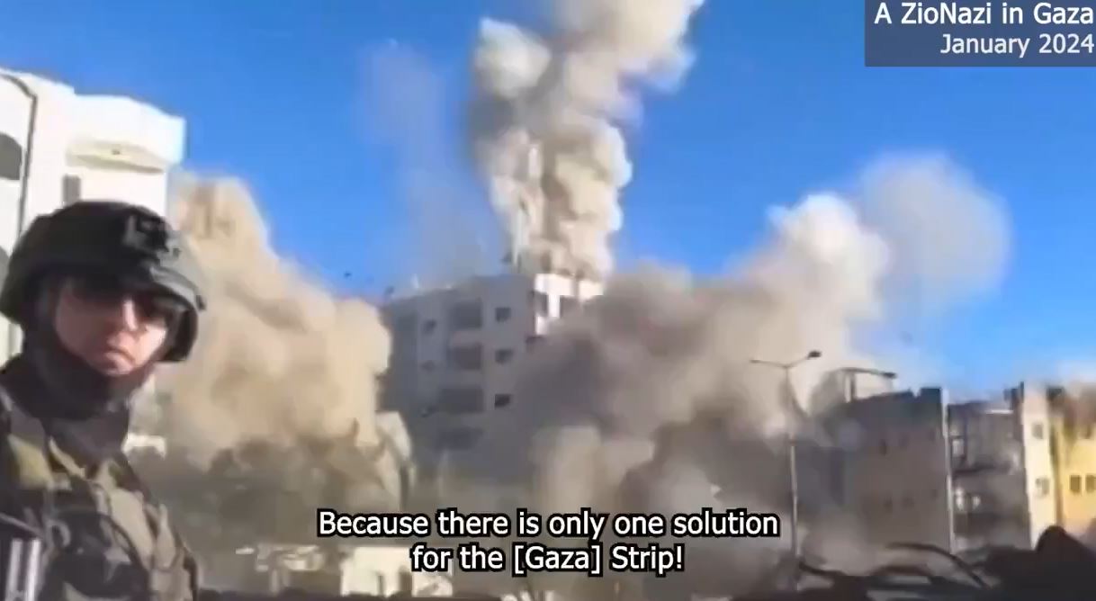 Video: Zionist soldiers continue to detonating casually entire buildings in Gaza 