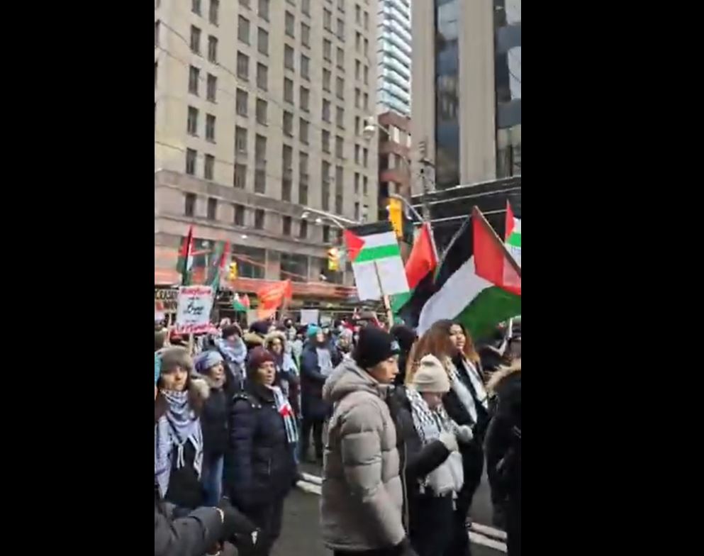 Video: A massive demonstration in Toronto against Gaza War, with an immediate ceasefire