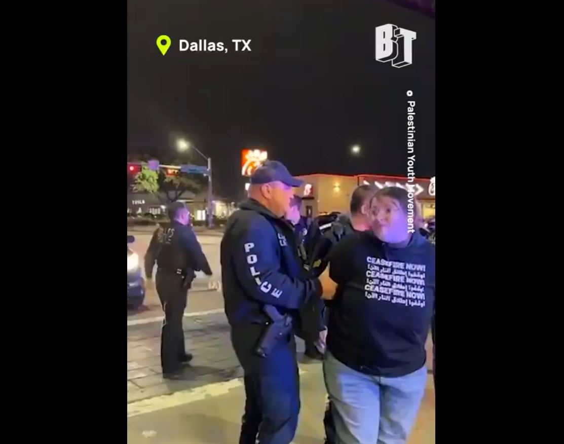 Video: Dallas police cracks down on pro-Palestine protesters outside Airport where Biden expected to land