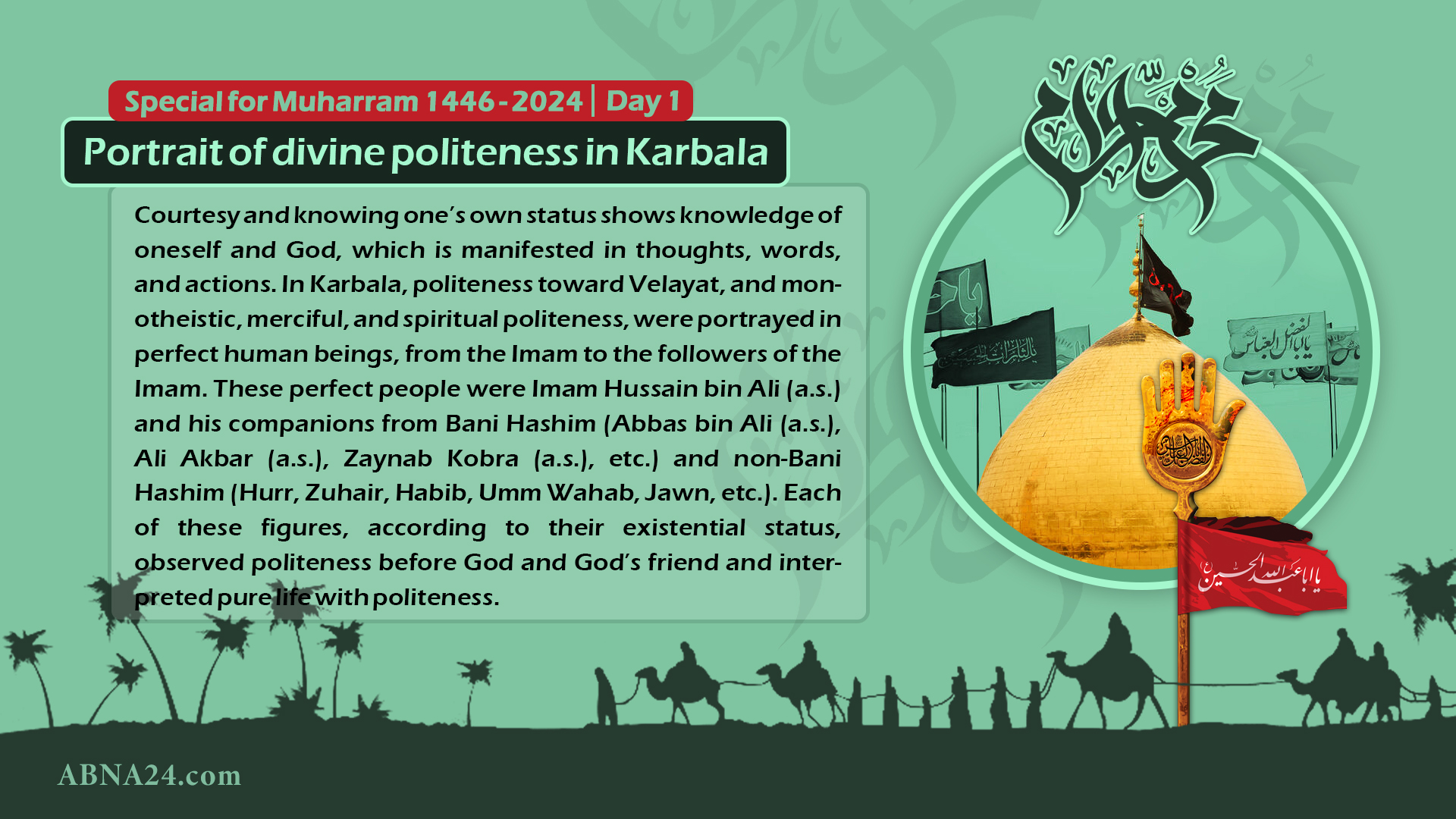 Infographic: Portrait of divine politeness in Karbala