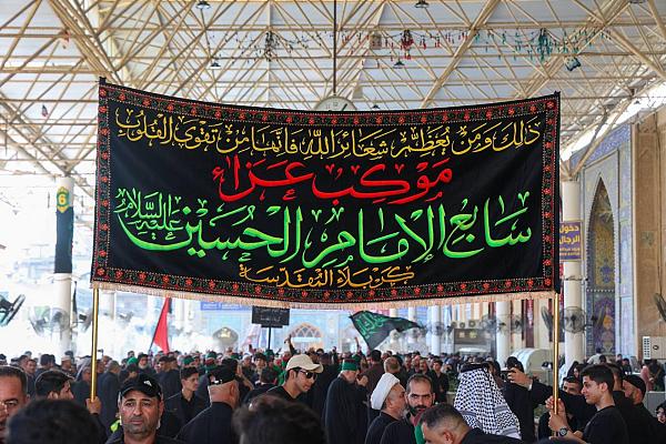 بدعم من قسم الشعائر.. أهالي كربلاء يُحيون اليوم السّابع لاستشهاد الإمام الحسين (عليه السّلام)