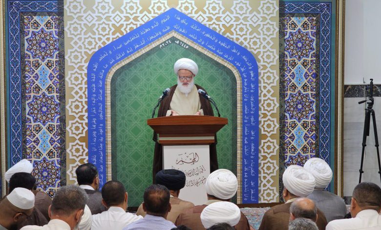  آية الله اليعقوبي يلقي خطبتي صلاة العيد الأضحى المبارك + صور