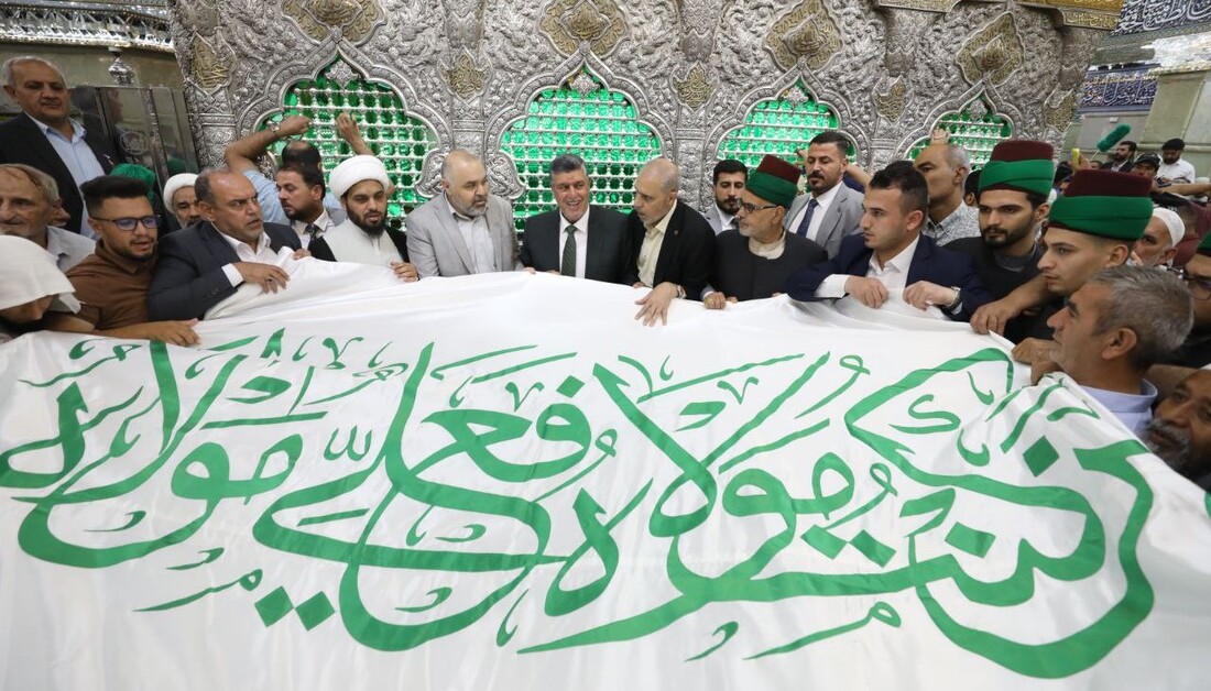 فيديو | العتبة الحسينية تستقبل وفدا من نظيرتها العلوية يحمل راية الإمام علي (ع)