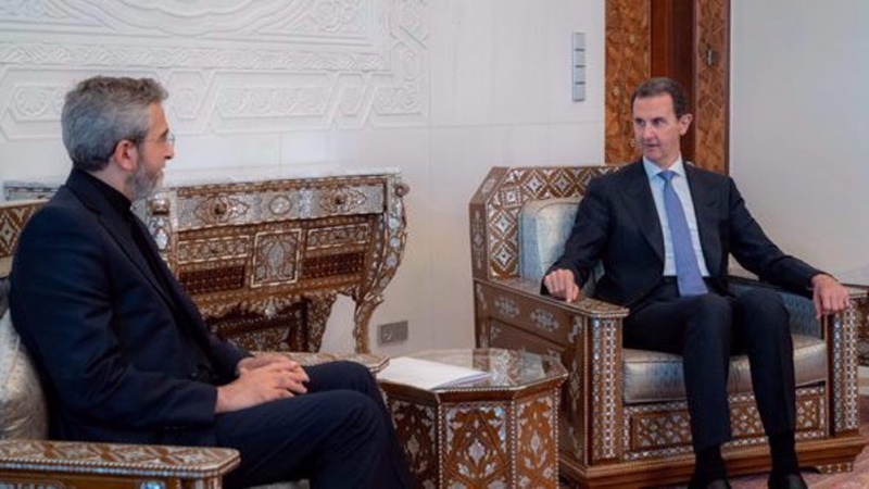 Irans amtierender Außenminister trifft sich mit Präsident Assad in Damaskus