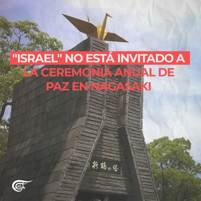 Japón decidió no invitar a “Israel” a asistir a la ceremonia de paz de Nagasaki