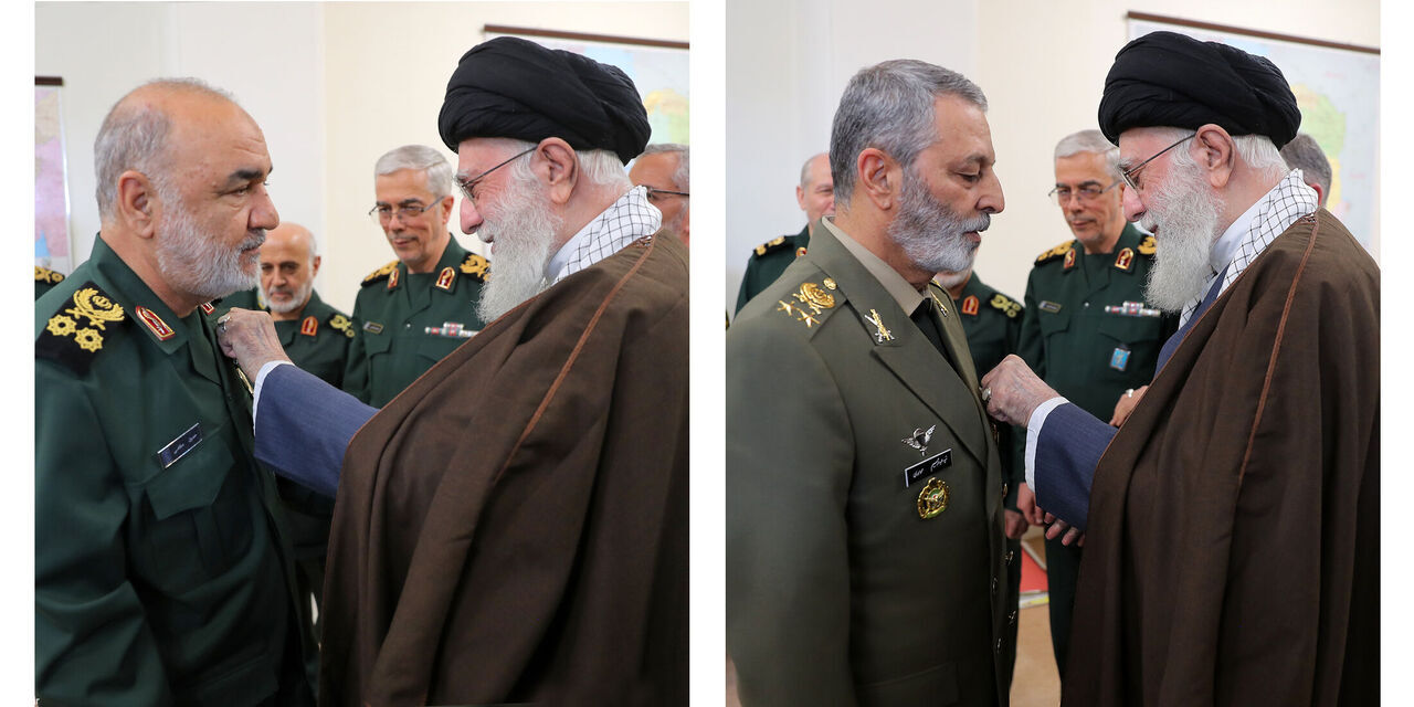 O Líder Supremo concede Medalhas de Conquista aos chefes do Exército e do IRGC
