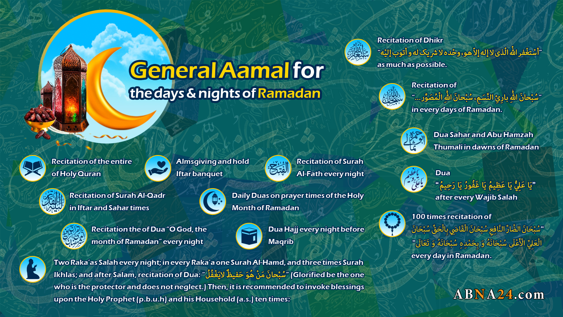 Infographic: General Aamal for the days and nights of Ramadan