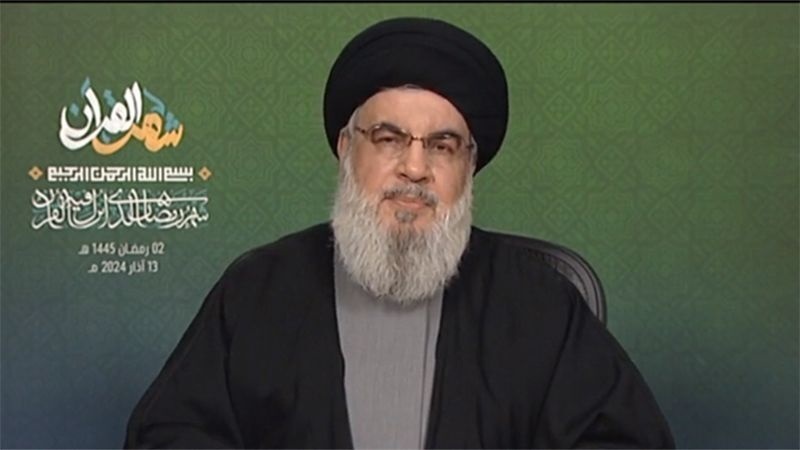 Таъкиди Сайидҳасан Насруллоҳ бар ҳимоят аз мардуми Ғазза