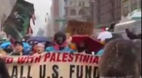 فیديو | مسيرة حاشدة في شوارع مانهاتن بـ نيويورك للتضامن مع فلسطين