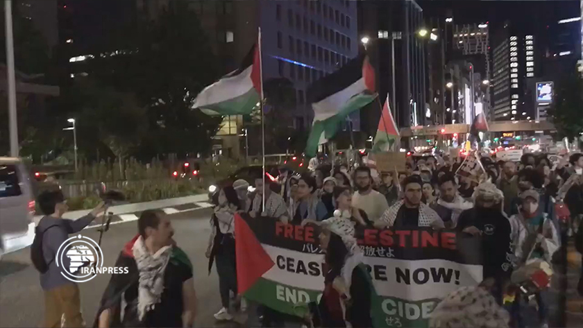 People in Tokyo stage anti-Israeli rally