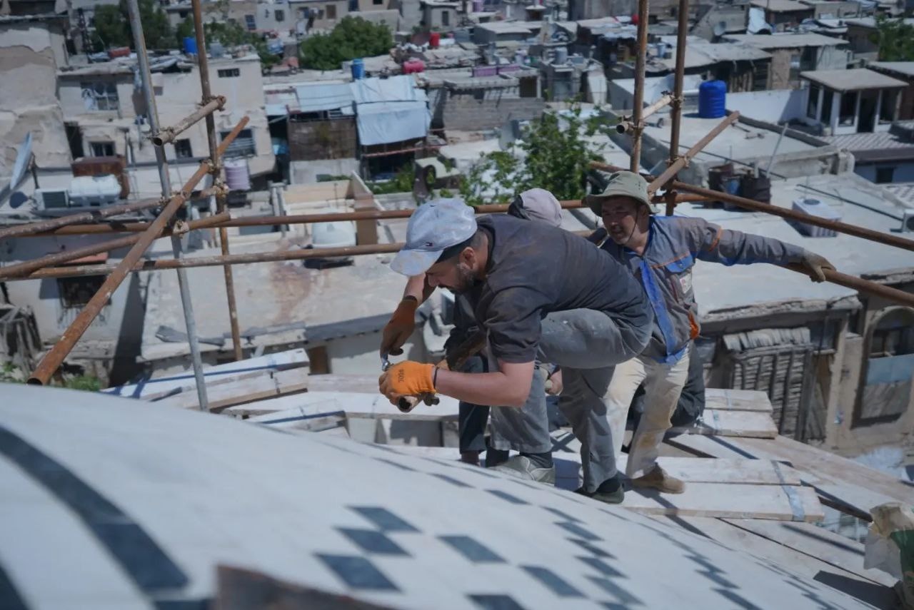 Photos: Repairing dome of Hazrat Ruqayya (pbuh) holy shrine in Syria