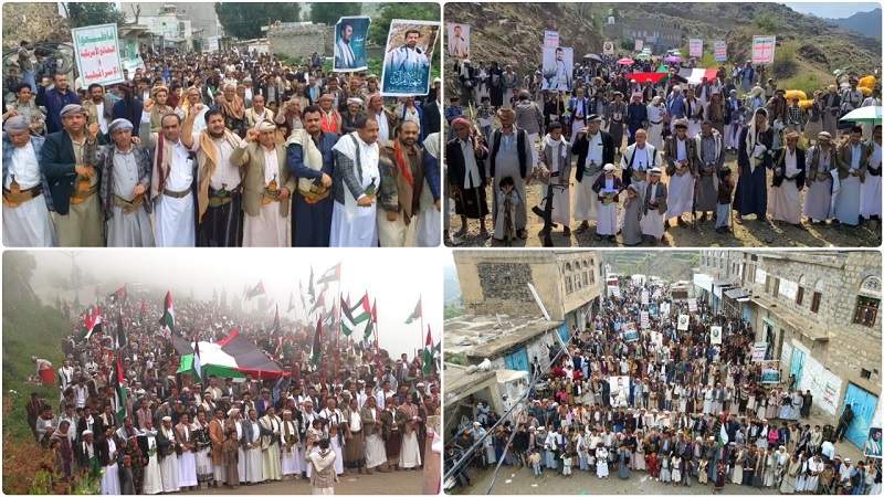 مسيرات حاشدة في 23 ساحة بريمة تحت شعار ( مع غزة جهاد مقدس.. ولا خطوط حمراء)