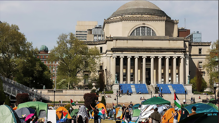  Columbia University students resume protest against Israeli aggression in Gaza
