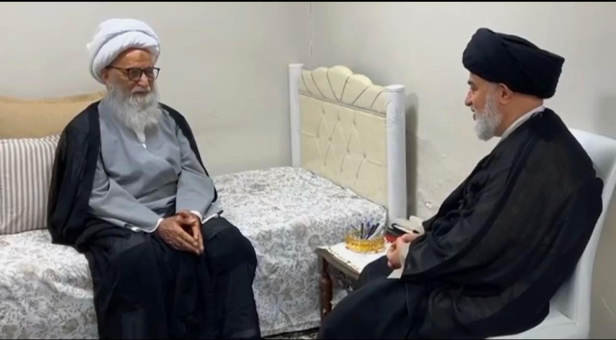 Sayed Ahmad Al-Safi visits Sheikh Bashir al-Najafi to check on his health