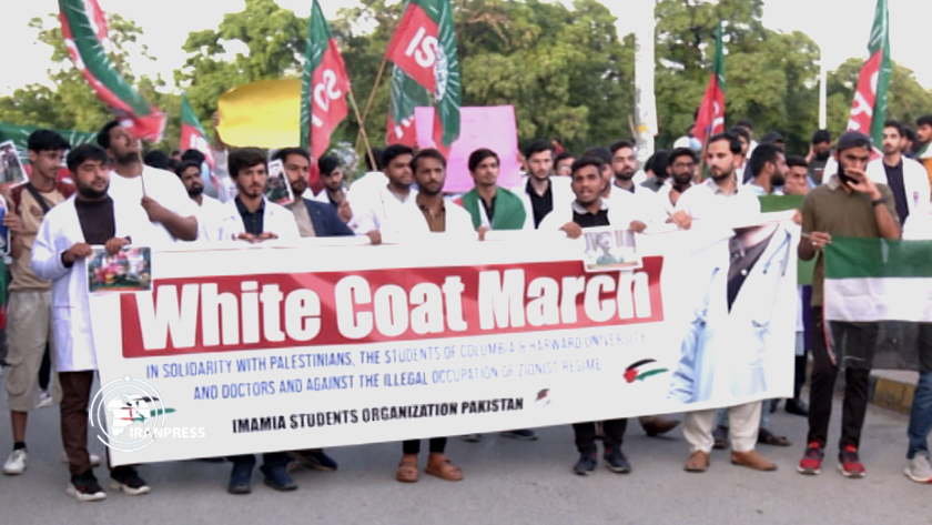 White Coat March held in Pakistan in support of Palestine