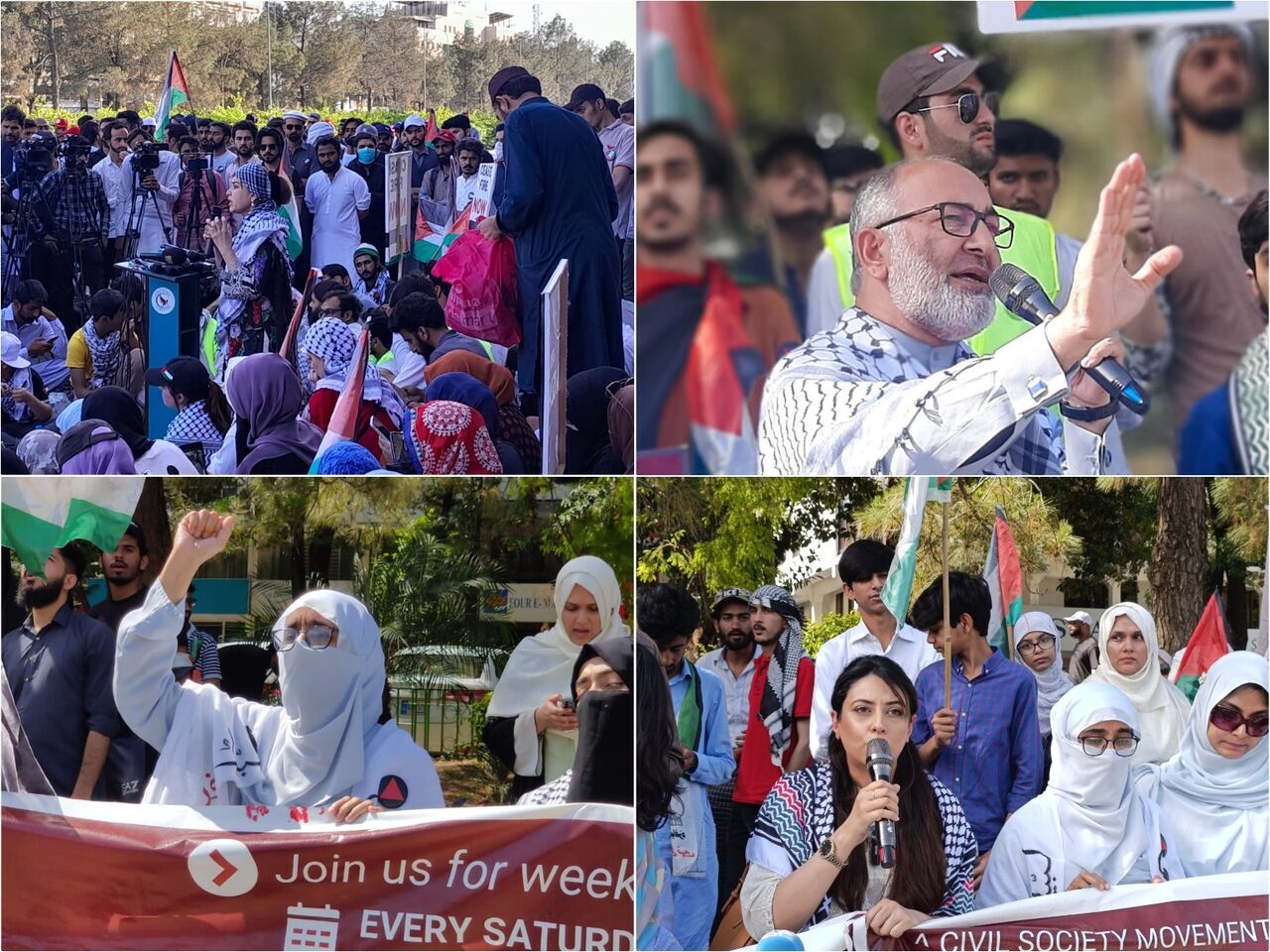 Pro-Palestinian sit-ins held in Islamabad, Pakistan