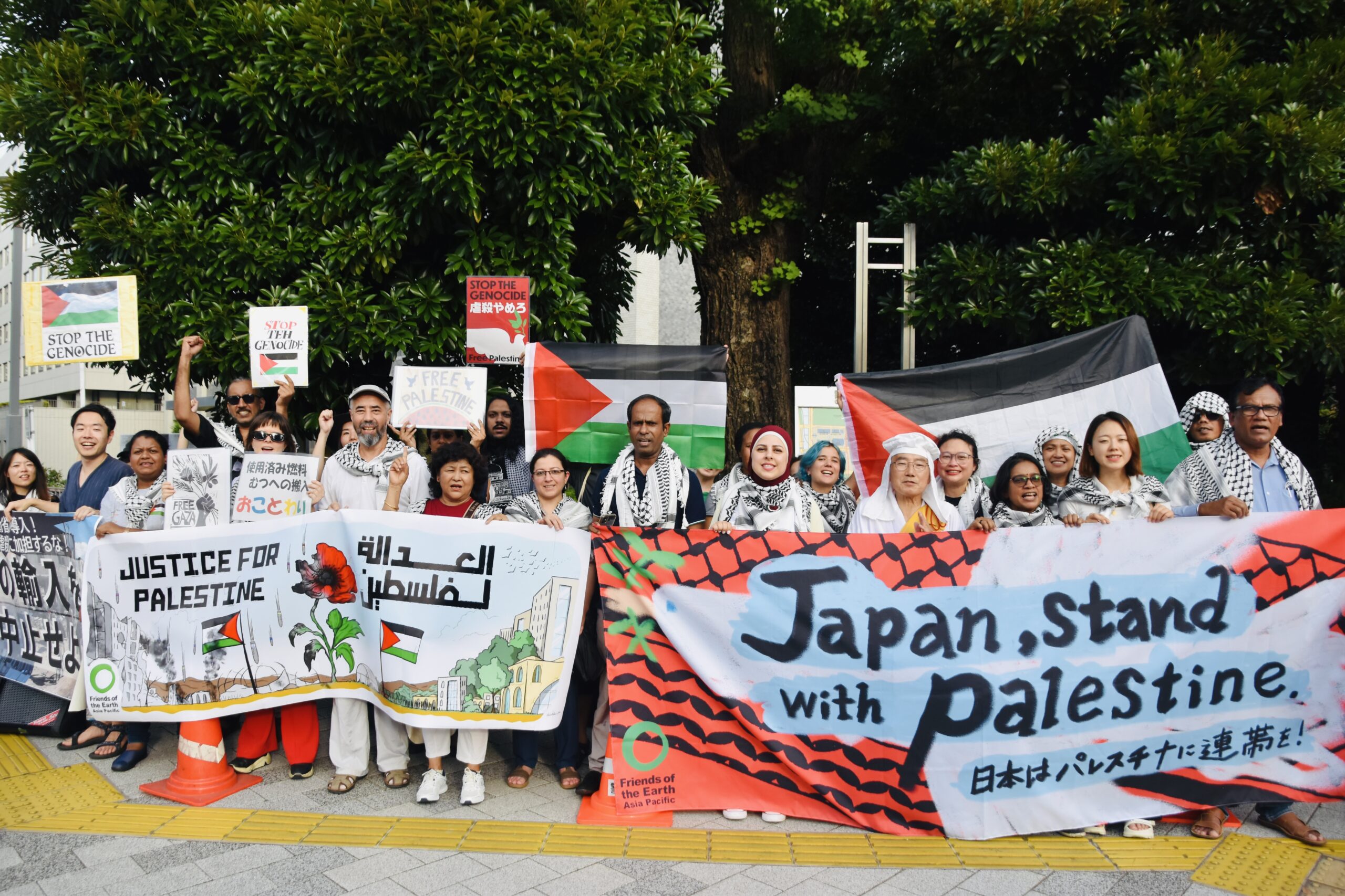 Japanese people hold protest gathering outside Azerbaijan embassy