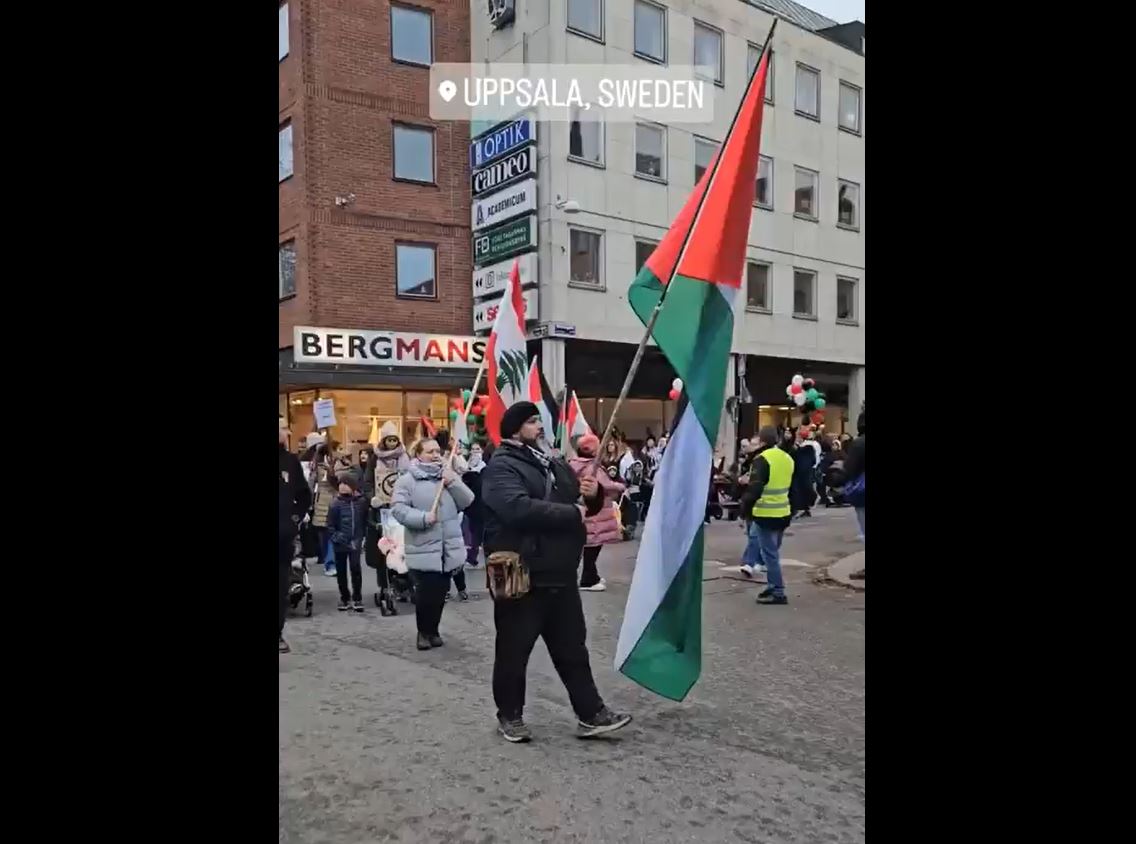 Video: A demonstration in Uppsala, Sweden, for Palestine and Lebanon and against Israeli aggression