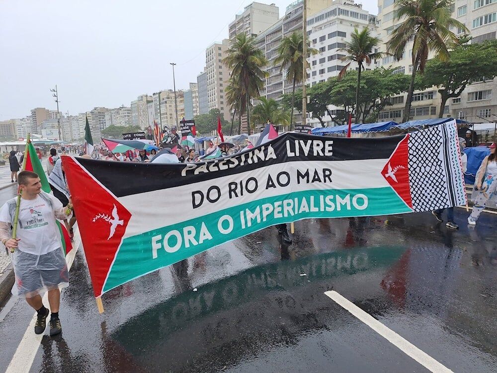 Pro-Palestine activists rally in Rio de Janeiro ahead of G20 summit