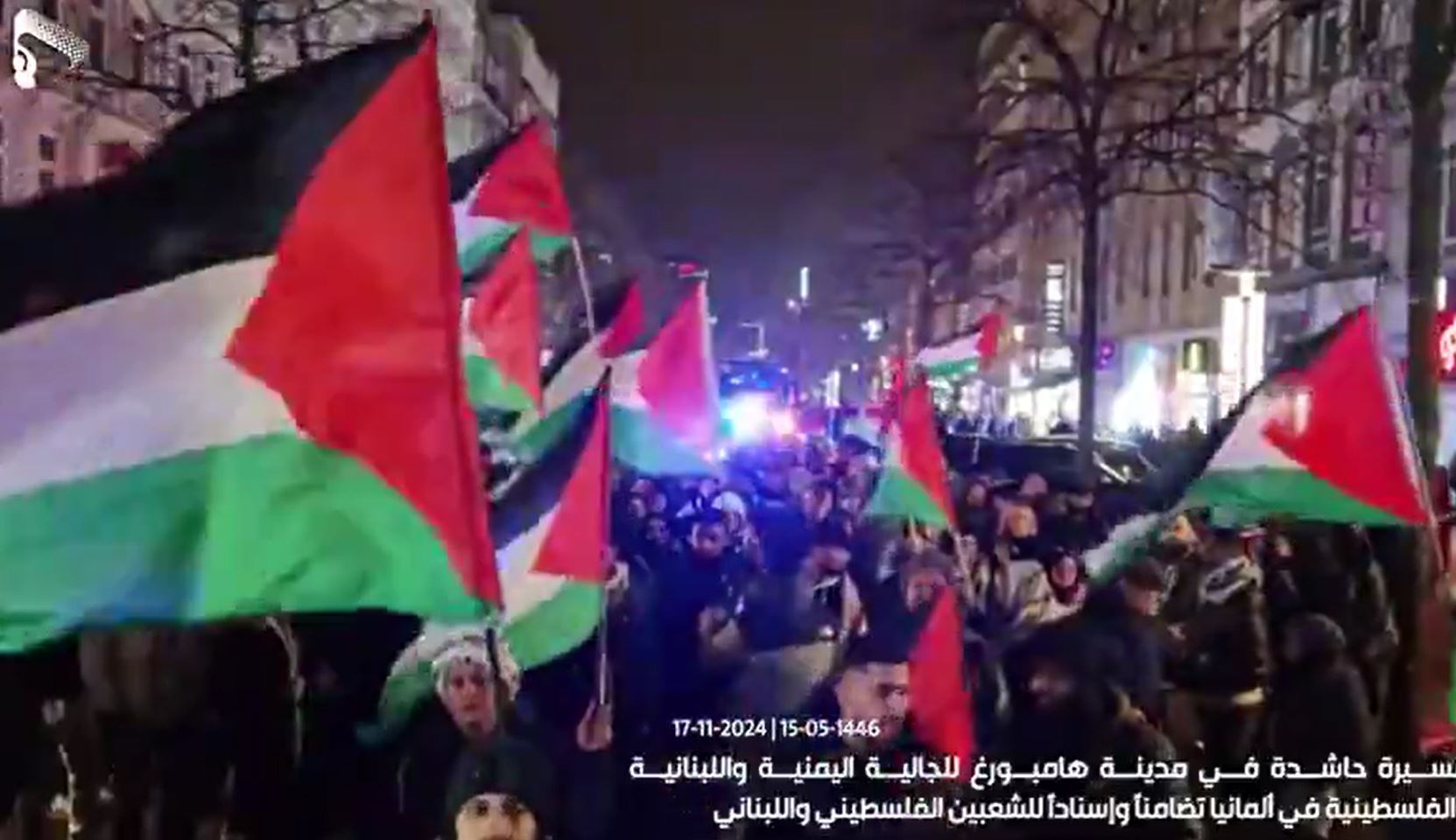Video: A massive march in Hamburg, Germany in solidarity with Yemeni, Lebanese and Palestinian people